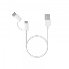 Cable de datos Mi 2 en 1 Cable USB Micro USB a Tipo C 100 cm Blanco