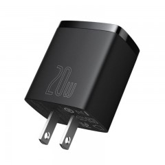Combo Cargador Baseus 20W + Cable USB-C Negro