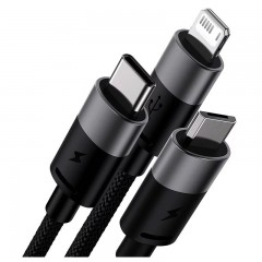 Cable Baseus Starspeed Cable 3-IN-1 USB  Negro