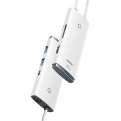 HUB tipo C de 6 puertos Baseus Serie Lite Blanco