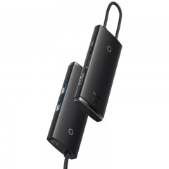 HUB tipo C de 6 puertos Baseus Serie Lite Negro