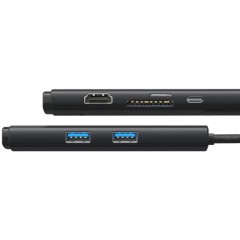 HUB tipo C de 6 puertos Baseus Serie Lite Negro