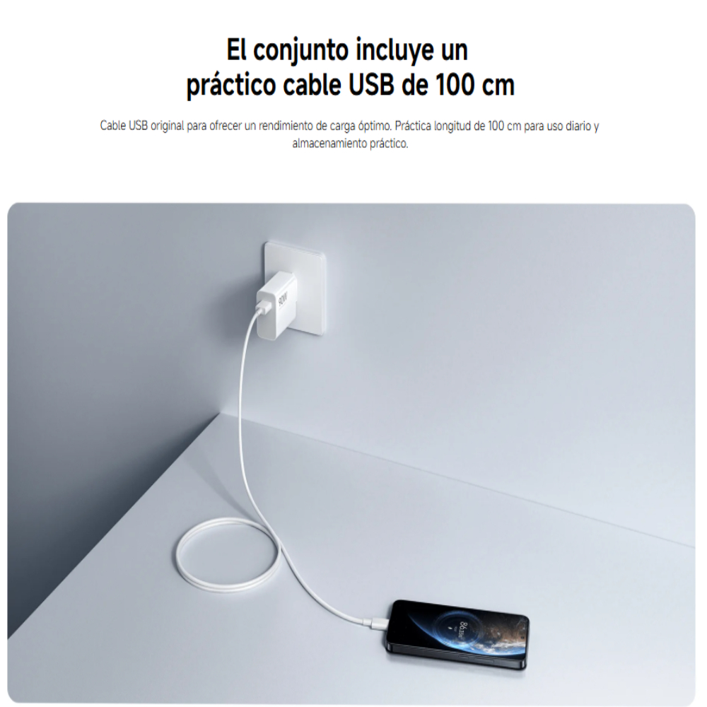 Cargador Xiaomi 90W HyperCharge Combo Type-A