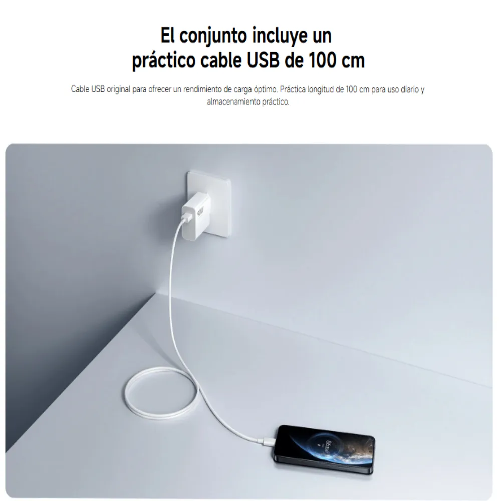Cargador Xiaomi 90W HyperCharge Combo Type-A